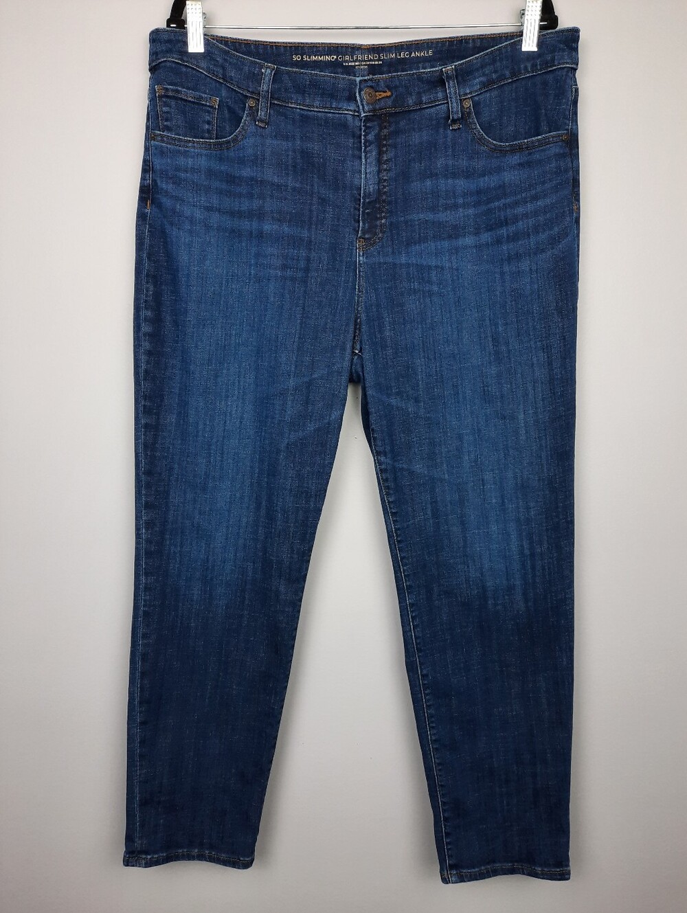 Chico's Dark Wash So Slimming High Rise Girlfriend Slim Leg Ankle Jeans size 16